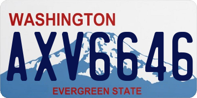WA license plate AXV6646