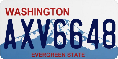 WA license plate AXV6648