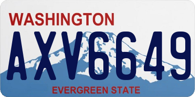WA license plate AXV6649