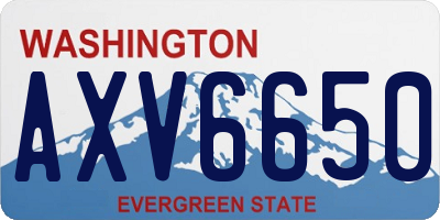 WA license plate AXV6650