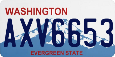 WA license plate AXV6653