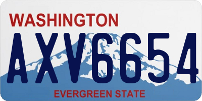 WA license plate AXV6654