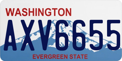 WA license plate AXV6655