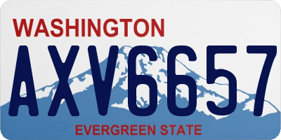 WA license plate AXV6657