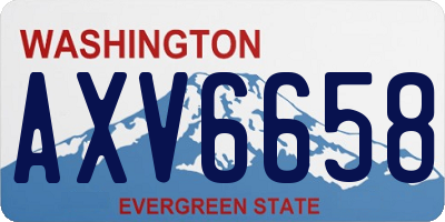 WA license plate AXV6658