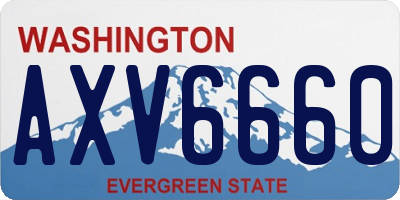 WA license plate AXV6660