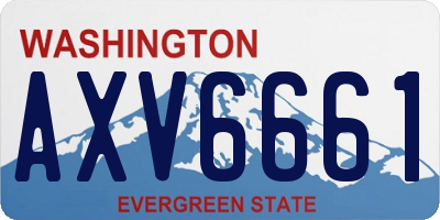 WA license plate AXV6661