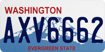 WA license plate AXV6662