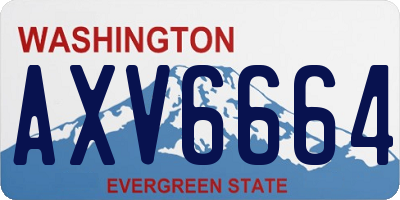 WA license plate AXV6664