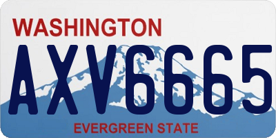 WA license plate AXV6665
