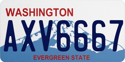 WA license plate AXV6667