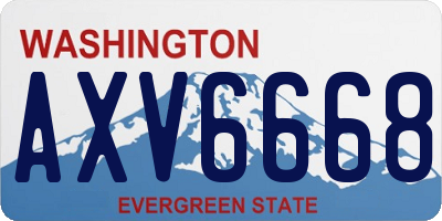 WA license plate AXV6668