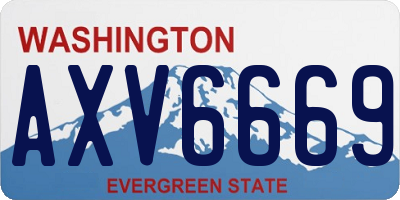 WA license plate AXV6669