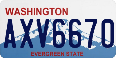 WA license plate AXV6670