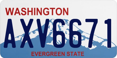 WA license plate AXV6671