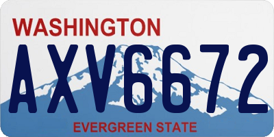 WA license plate AXV6672