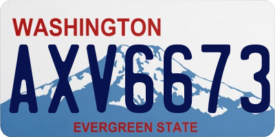 WA license plate AXV6673