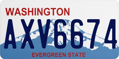 WA license plate AXV6674