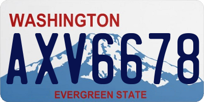 WA license plate AXV6678