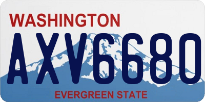 WA license plate AXV6680