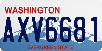 WA license plate AXV6681