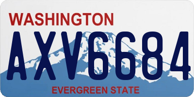 WA license plate AXV6684