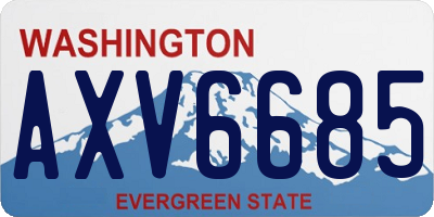 WA license plate AXV6685