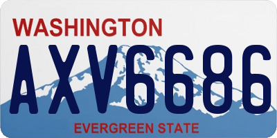 WA license plate AXV6686