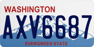 WA license plate AXV6687