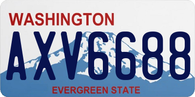 WA license plate AXV6688