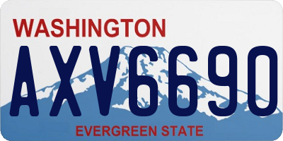 WA license plate AXV6690
