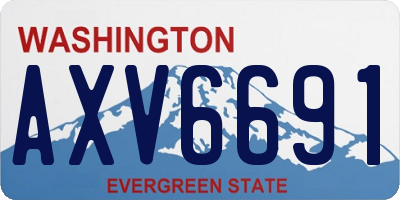 WA license plate AXV6691