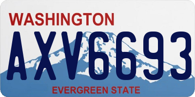 WA license plate AXV6693