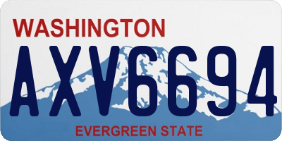 WA license plate AXV6694