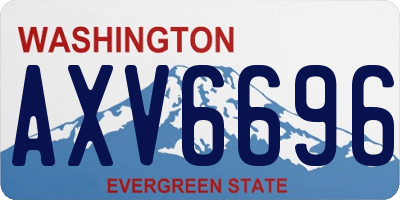 WA license plate AXV6696
