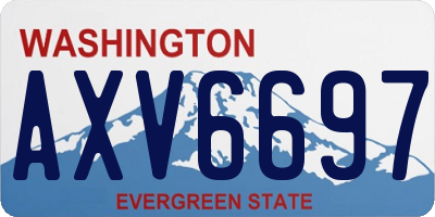 WA license plate AXV6697