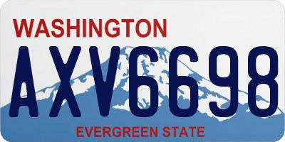 WA license plate AXV6698