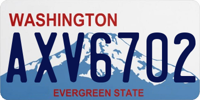 WA license plate AXV6702