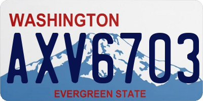 WA license plate AXV6703