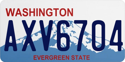 WA license plate AXV6704