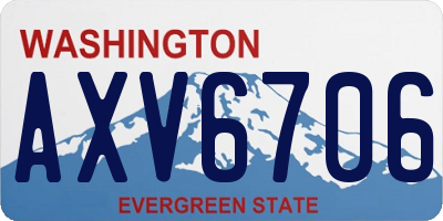 WA license plate AXV6706