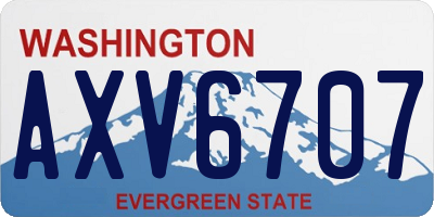 WA license plate AXV6707
