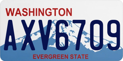 WA license plate AXV6709