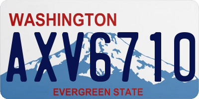 WA license plate AXV6710