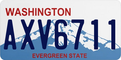WA license plate AXV6711