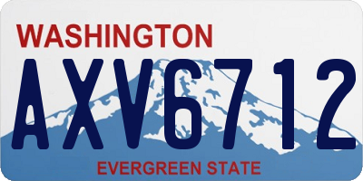 WA license plate AXV6712