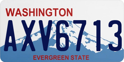 WA license plate AXV6713