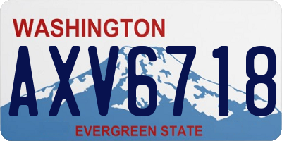 WA license plate AXV6718