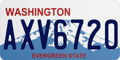 WA license plate AXV6720