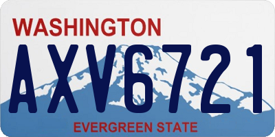 WA license plate AXV6721